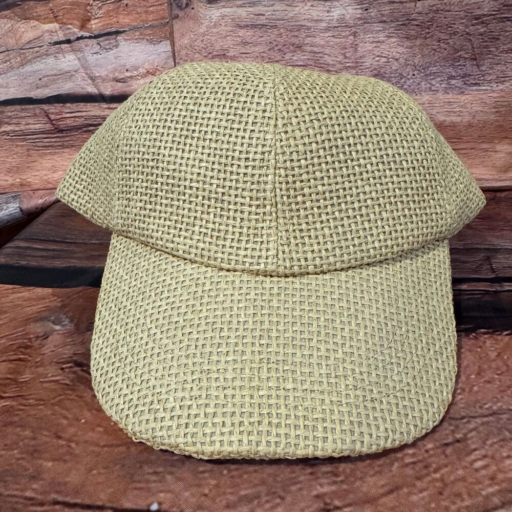 Target Paper Woven Baseball Cap Hat Men's Adjustable Tan Beige Summer Beach